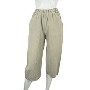 GO GENTLY Nation Crop Relaxed Pant elastic green size Small